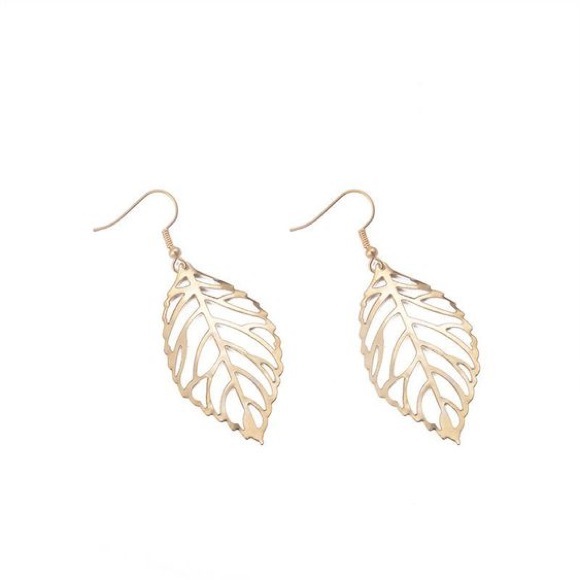 Fashion Simple Mori Metal Leaf Earrings - Picture 3 of 4
